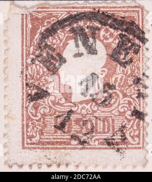 Antwerpen, Belgien - 17. November 2020: Ein Briefmarkendruck der Österreichischen Post Stockfoto