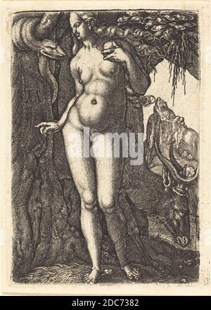 Heinrich Aldegrever, (Künstler), deutsch, 1502 - 1555/1561, Eve, Gravur Stockfoto