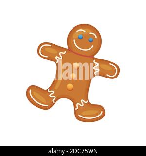 Cartoon traditionelle Weihnachten Lebkuchen Mann Cookie. Vektorgrafik Stock Vektor