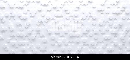 Weiße Sechsecke abstrakter geometrischer Hintergrund, 3d-Illustration Stockfoto