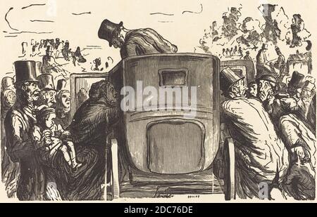 Julien Antoine Peulot, (Künstler), französisch, geboren 1827, Honoré Daumier, (Künstler danach), französisch, 1808 - 1879, Exposition universelle: L'Etranger trouve toutes les facilites desidables..., 1867, Holzstich Stockfoto