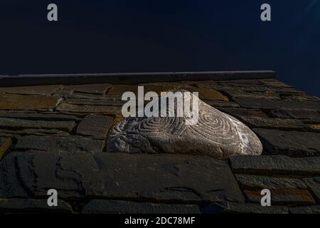 Keltisches Muster auf dem Felsen. Stockfoto