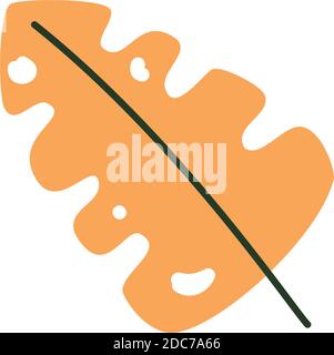 Symbol für trockenes Blatt auf weißem Hintergrund, Halbzeilenfarben, Vektorgrafik Stock Vektor