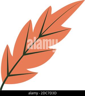 Trockenes Blattsymbol auf weißem Hintergrund, halbzeiliger Farbstil, Vektorgrafik Stock Vektor