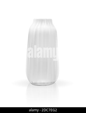 Realistisches 3D-Modell der Vase weiß Farbe auf Isolation Hintergrund. Abbildung. Stockfoto