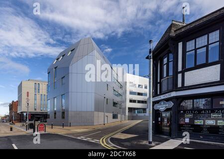 Die Fußgängerzone Great Central Street und Great Central Square Komplex, jetzt eine Mischung aus alten und neuen Architektur in Leicester Stockfoto