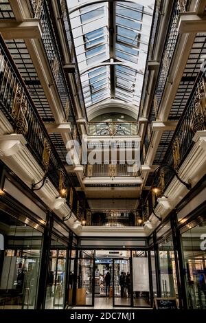 Silver Arcade Interior, renoviert im Jahr 2013, Leicester, England Stockfoto