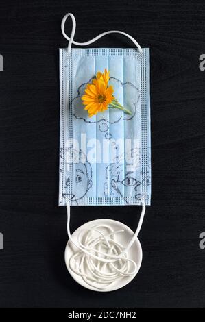 Konzeptionelle Junge Paar Zusammen Pasta Essen Stockfoto