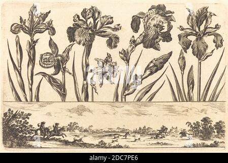 Nicolas Cochin, (Künstler), französisch, 1610 - 1686, Balthasar Moncornet, (Künstler nach), französisch, c.. 1600 - 1668, Blumendruck Nr. 3, Livre Nouveau de Fleurs, (Serie), 1645, Radierung Stockfoto