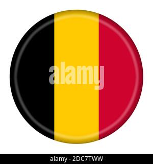 Belgien Flagge Taste 3d-Abbildung mit Clipping-Pfad Stockfoto