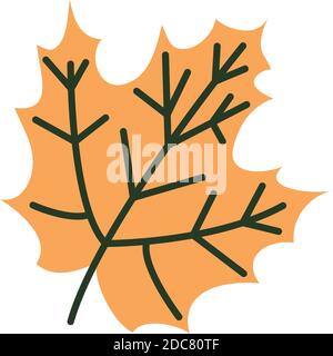 Symbol des Ahornblattes auf weißem Hintergrund, Halbzeilenfarben, Vektorgrafik Stock Vektor