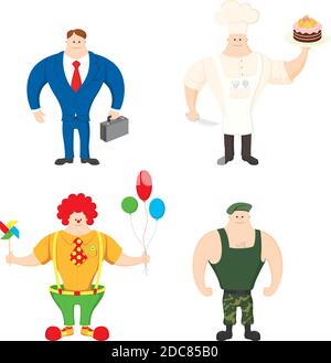 Stellen Sie Menschen aus verschiedenen Berufen auf weißen Hintergrund Stock Vektor
