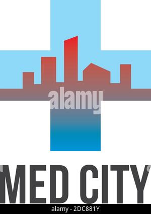 City Medizin Logo, Vektor-Vorlage für Design. Stock Vektor