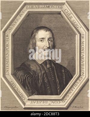 Jean Morin, (Künstler), Französisch, c. 1600 - 1650, Philippe de Champaigne, (Künstler nach), französisch, 1602 - 1674, Francois de Villemontee, Radierung Stockfoto