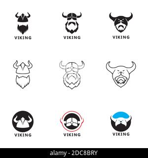 viking Kopf Logo und Symbol Vektor Stock Vektor