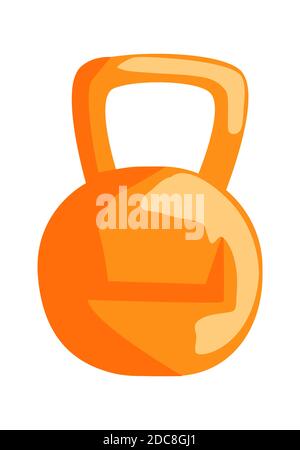 Metall Sport Kettlebell, Ausrüstung für das Sporttraining in der Turnhalle, Cartoon-Vektor-Illustration isoliert auf weiß Stock Vektor