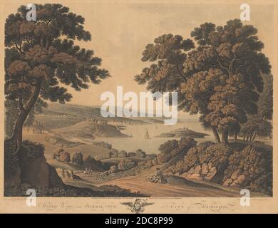 J. Cartwright, (Künstler), American (?), Active 1801, George Beck, (Künstler nach), American, 1748 oder 1750 - 1812, Georgetown and Federal City or City of Washington, 1801, aquatint Stockfoto