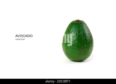 Reife Avocado isoliert auf weißem Hintergrund. Stockfoto
