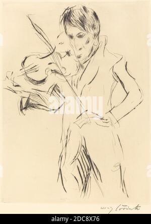 Lovis Corinth, (Künstler), deutsch, 1858 - 1925, Fritz Gurlitt, (Verlag), deutsch, 1854 - 1893, Bildnis Andreas Weissgaerber (Portrait Andreas Weissgaerber), 1919, Trockenpunkt in schwarz auf gedrehtem Papier, Platte: 29.4 x 22 cm (11 9/16 x 8 11/16 Zoll), Blatt: 38.2 x 28.7 cm (15 1/16 x 11 5/16 Zoll Stockfoto