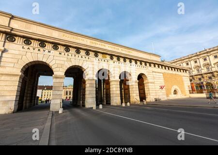 Außenschlosstor, Hofburg, Heldenplatz, Wien, Österreich. Stockfoto