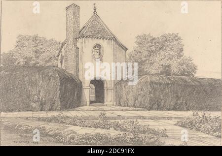 F. L. Griggs, (Künstler), britisch, 1876 - 1938, Garden House, Highways & Byways in Cambridge & Ely (?): S.24, (Serie), 1909, Graphit, Blatt: 13.34 × 20.16 cm (5 1/4 × 7 15/16 Zoll), Träger: 25.3 x 35.4 cm (9 15/16 x 13 15/16 Zoll Stockfoto