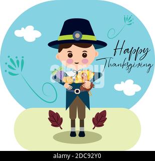 Happy Thanksgiving Tageskarte Stock Vektor