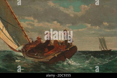 Winslow Homer, (Künstler), Amerikaner, 1836 - 1910, Breezing Up (A Fair Wind), 1873-1876, Öl auf Leinwand, insgesamt: 61.5 x 97 cm (24 3/16 x 38 3/16 Zoll), gerahmt: 90.5 x 126.4 cm (35 5/8 x 49 3/4 Zoll Stockfoto