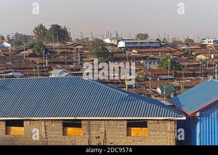 Größte Slum Kibera in Afrika Nairobi Kenia Stockfoto