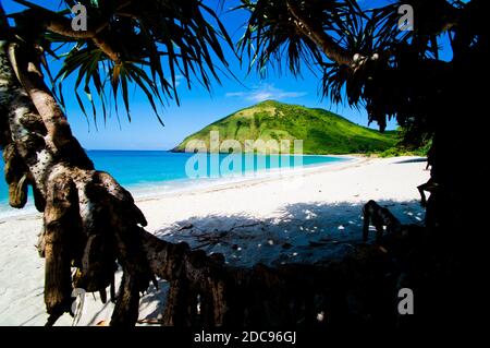 White Sands am Mawun Beach im Süden von Lombok, ein tropisches Paradies, Indonesien, Asien Stockfoto