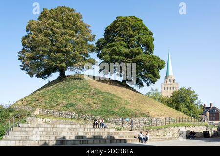 Castle Mound, Oxford Castle Quarter, Castle Street, Oxford, Oxfordshire, England, Großbritannien Stockfoto