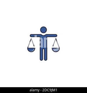 Ethik Symbol, Farbe, Linie, Umriss Vektor-Zeichen, linear Stil Piktogramm isoliert auf weiß. Symbol, Logo-Illustration. Bearbeitbare Kontur. Pixel perfekt Stock Vektor