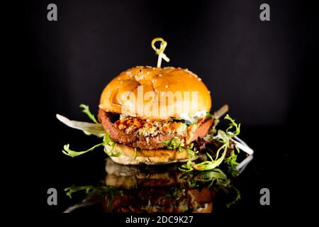 Vegane Burger Nahaufnahme Stockfoto