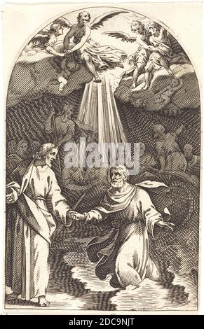 Jacques Callot, (Künstler), französisch, 1592 - 1635, Christus auf dem Wasser, Roman Pictures, (Serie), 1608/1611, Gravur Stockfoto