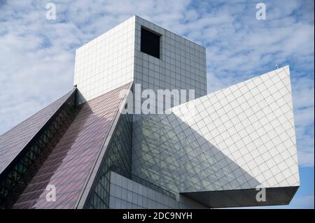 Rock and Roll Hall of Fame Gebäude von Architekt I. M. Pei Stockfoto