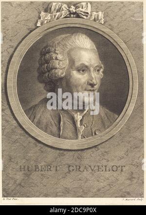 Jean Massard, (Künstler), französisch, 1740 - 1822, Maurice-Quentin de La Tour, (Künstler nach), französisch, 1704 - 1788, Hubert Gravelot, Radierung Stockfoto