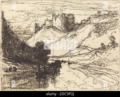 Francis Seymour Haden, (Künstler), britisch, 1818 - 1910, Kilgaren Castle, Etudes a l'Eau-forte: pl. XVII,Kat. XLVII, (Serie), 1864, Radierung Stockfoto