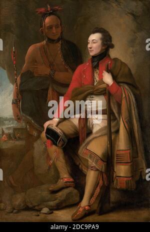 Benjamin West, (Maler), Amerikaner, 1738 - 1820, Colonel Guy Johnson und Karonghyontye (Captain David Hill), 1776, Öl auf Leinwand, insgesamt: 202 x 138 cm (79 1/2 x 54 5/16 Zoll), gerahmt: 222.6 x 160 x 9.5 cm (87 5/8 x 63 x 3 3/4 Zoll Stockfoto