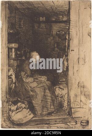 James McNeill Whistler, (Künstler), Amerikaner, 1834 - 1903, La Vieille aux Loques, Twelve Radierungen from Nature, (Serie), 1858, Radierung Stockfoto