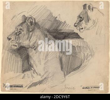 Arthur B. Davies, (Künstler), Amerikaner, 1862 - 1928, Josie, 1892, Graphit, insgesamt (ca.): 16.5 x 19.5 cm (6 1/2 x 7 11/16 Zoll Stockfoto