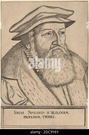 Jost Amman, (Künstler), Schweizer, 1539 - 1591, Josias Simler, Gravur Stockfoto