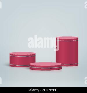 3d minimale Szene mit Podium, kosmetische Produktpräsentation Mockup Hintergrund Stock Vektor