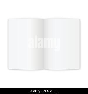 Öffnen Sie ein Magazin oder buchen Sie weiße leere Seiten. Stock Vektor