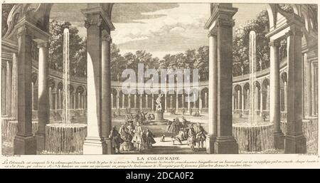 Jean-Baptiste Rigaud, (Künstler), französisch, aktiv 1752/1761, La Colonade, Ansichten der Gartenhaine von Versailles: pl.2, (Serie), Radierung und Gravur Stockfoto