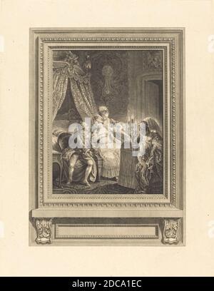 Charles Emmanuel Patas, (Künstler), Französisch, 1744 - 1802, Charles Eisen, (Künstler nach), Französisch, 1720 - 1778, La nuit, Radierung und Gravur Stockfoto