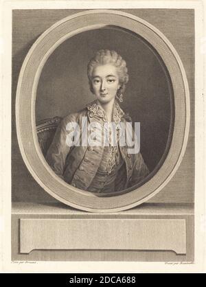 Jacques-Firmin Beauvarlet, (Künstler), französisch, 1731 - 1797, François-Hubert Drouais, (Künstler nach), französisch, 1727 - 1775, Madame du Barry, Gravur Stockfoto