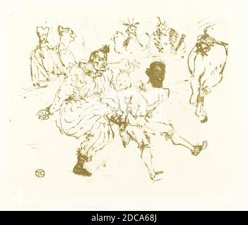 Französisch 19. Jahrhundert, (Künstler), Henri de Toulouse-Lautrec, (Künstler nach), Französisch, 1864 - 1901, Footit und Chocolat (Footit et Chocolat), Lithographie in olivgrün Stockfoto