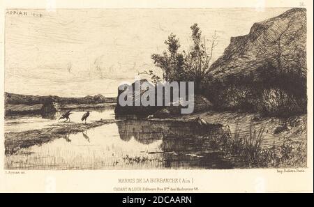 Adolphe Appian, (Künstler), französisch, 1818 - 1898, Marais de la Burbanche, Radierung Stockfoto