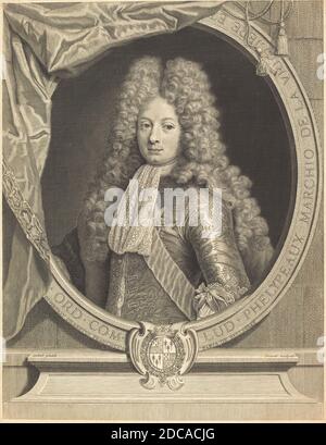 Pierre Drevet, (Künstler), französisch, 1663 - 1738, Pierre Gobert, (Künstler nach), französisch, 1662 - 1744, Marquis de la Vrilliere, 1701, Gravur Stockfoto