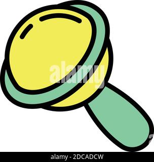 Baby Krippe Rassel Symbol. Umriss Baby Krippe Rassel Vektor-Symbol für Web-Design isoliert auf weißem Hintergrund Stock Vektor