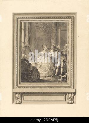 Charles Emmanuel Patas, (Künstler), Französisch, 1744 - 1802, Charles Eisen, (Künstler nach), Französisch, 1720 - 1778, Le jour, Radierung und Gravur Stockfoto